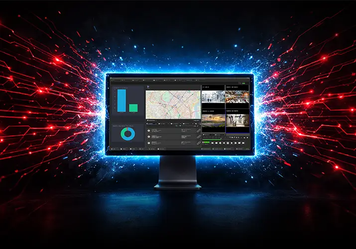 Synergy video management platform displaying CAPSS-certified cyber security features for secure surveillance, data protection, and operational resilience.